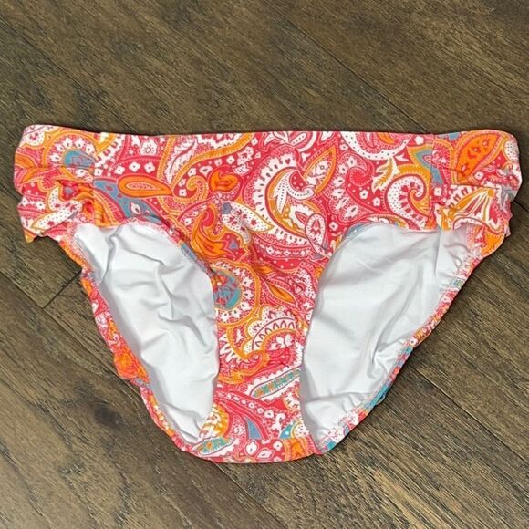 3/$25 NWT Venus Ruched Bikini Bottom Pink/White/Orange Sz 14 - Picture 1 of 7